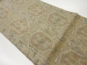 縞に抽象花模様織出し名古屋帯